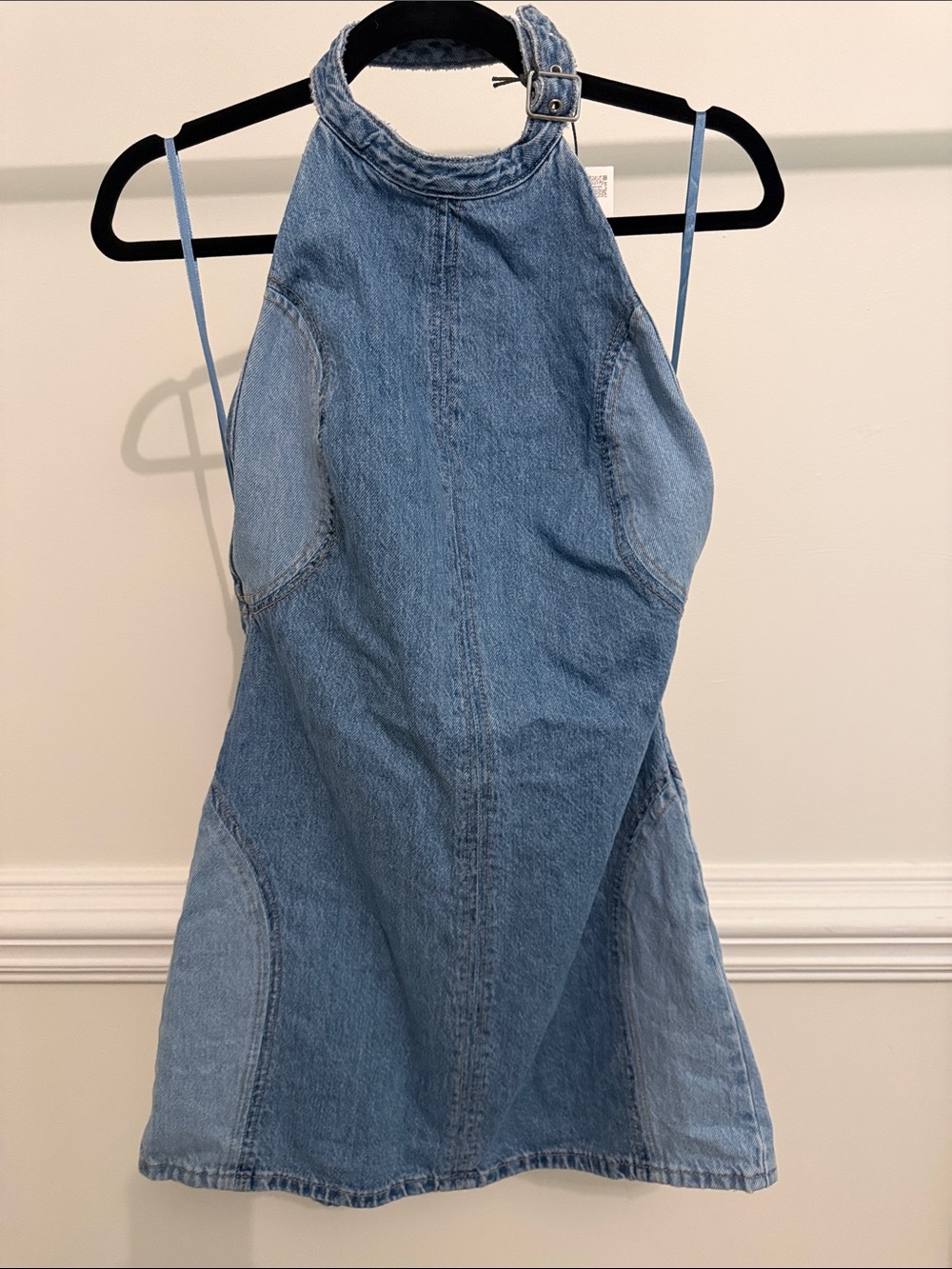 Zara Blue Denim Halter Mini Dress